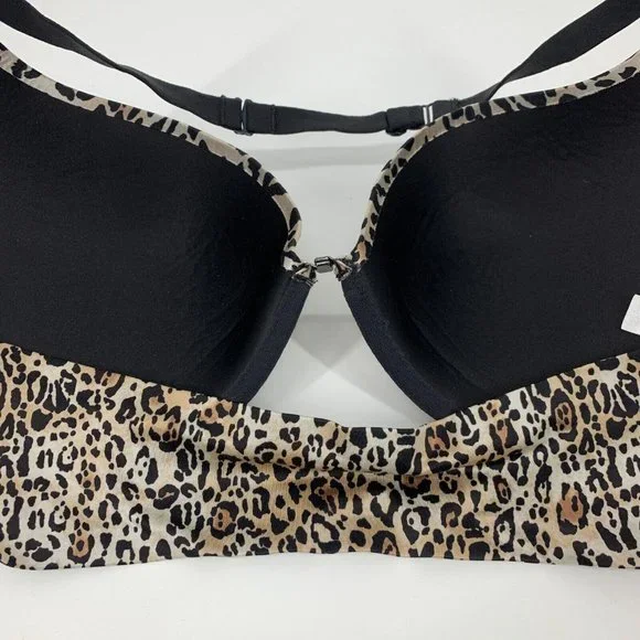Victoria's Secret Bra Leopard Plunge Front Closure Underwire - Picture 5 of 6